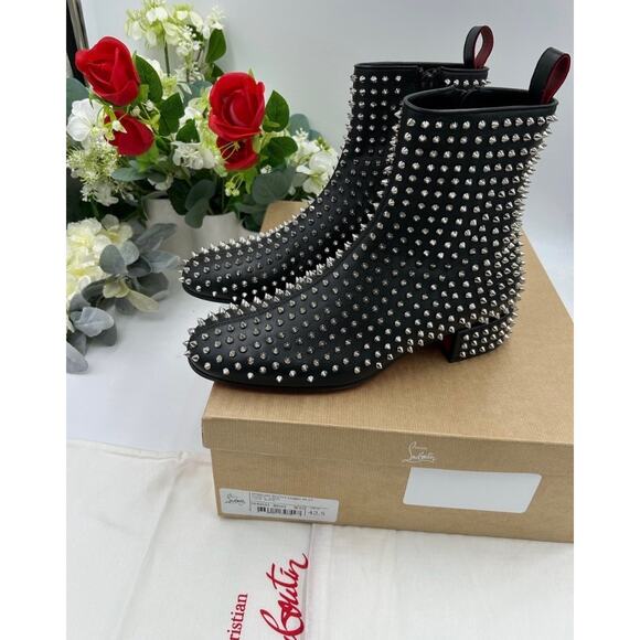 Men\'s Christian Louboutin SPIKEASY studded leather ankle boots size 42.5 main image 8